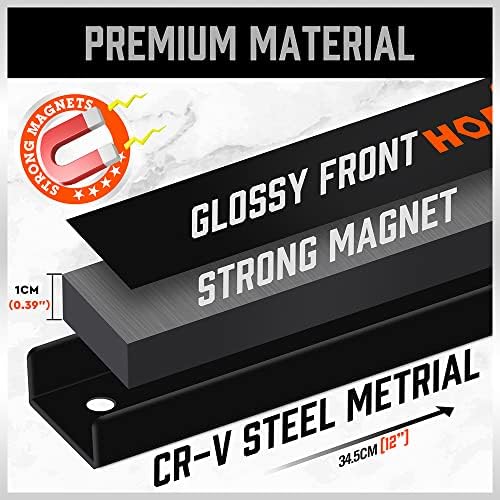 HORUSDY 12" Magnetic Tool Holder Strip, 4-Pack Tool Magnet Bar for Garage Organization, Shop Organization, Mounting Screws Included - Image 5