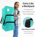 VELVETSURE 12 Pack Heavy Duty Large Moving Bags W/Backpack Straps - Strong Handles & Zippers, Storage Totes For Space Saving, Fold Flat, Alternative to Moving Box and Storage Bin, Aquamarine - Image 4