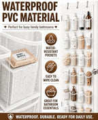 Over-the-Door Shoe Organizer with 24 Crystal Clear Pockets, White - Image 6