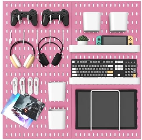 MULSAME Pegboard Combination Kit, 25.2" x 25.2" Wall Mounted Storage Set with 4 Pegboards & 20 Accessories Hanging, Peg Boards Organizer by MULSAME