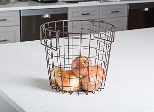 DII Metal Wire Utility Storage Bin, Small Round, 12x12x10, Bronze - Image 6