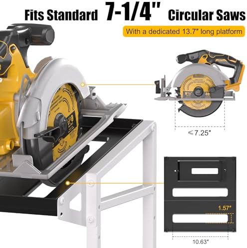 Heavy Duty Metal Circular Saw Holder Wall Mount for 7-1/4" Saws - Image 3