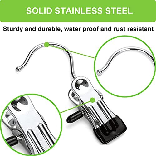 Laundry Hooks Hanging Clips Clothes Pins Closet Hanger Organizer Clamps Socks Towel Clips Heavy Duty Clothespins Bulk Hanger Clips for Closet Travel Pants Socks Handbags, 40 Pack - Image 3