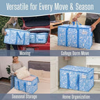 VENO 10 Pack Heavy Duty Moving Bags, Extra Large Storage Bags with Reinforced Handles & Strong Zippers, Foldable & Reusable Moving Box Alternative for Clothes & Dorm Storage - Image 6