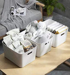 Plastic Storage Bins,Versatile Kitchen Pantry Organization and Storage,for Plastic Storage Container Under Bed,Under Sink Bathroom Organizer (1 Pack Medium, White) - Image 4
