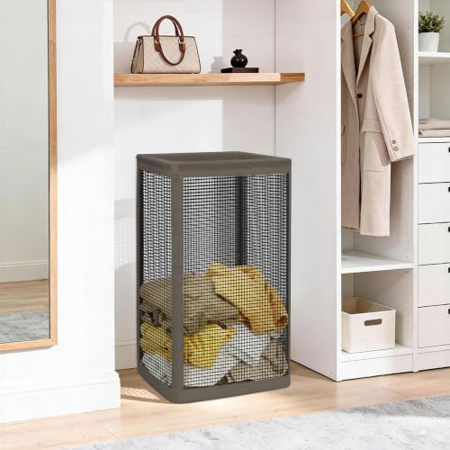 STORAGE MANIAC Mesh Laundry Hamper, 23.7 Gal. Tall Laundry Basket for Airflow, Strong Metal Dirty Clothes Hamper for College Dorm, Bedroom, Bathroom, Clothes Bin, Black & Coffee - Image 7
