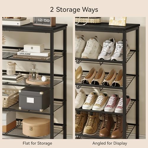 Nunsino Shoe Rack for Closet,5 Tier Shoe Organizer for Entryway,Shoe Shelf with Storage Shelves and Spacious Top,Max Holds 20 of Shoes,Black - Image 5