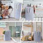 Lifewit 80L Large Laundry Baskets, 1 Pack, Reinforced Handles, Blue - Image 6