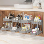 Sevenblue 4-Pack 2-Tier Under Sink Organizer with Pull Out Drawers by Sevenblue