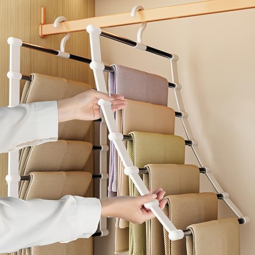 SEVEN LUCKY LIGHT 3Pcs Cloud Ladder Pants Hangers Space Saving for Closet - Image 2