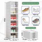 Shoe Storage Organizer Box 6-Tier Foldable Collapsible Stackable Shoe Rack Bins, Fit Size 12, No Assembly, for Men and Women - Image 2