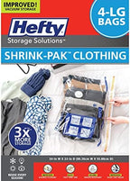 Hefty Shrink-Pak - 4 Large Vacuum Storage Bags for Clothes, Pillows, Towels, or Blankets - Space Saver Vacuum Sealer Bags Ideal Under Bed Storage Solutions by HeftyShrinkPak