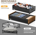 KITHELP Wooden Under Bed Storage with Wheels, Rolling Under the Bed Storage Bins with Removable Lid, Metal Under Bed Drawers for Clothes and Shoes in Bedroom or Living Room(Vintage Brown-1pack) - Image 4