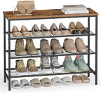 VASAGLE Shoe Rack, 4 Tiers, 12-16 Pairs, Metal Organizer Shelf by Unknown