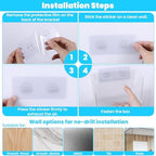4pcs Adhesive Cabinet Door Storage Bin Wall Mounted Inside Over Cabinet Door Organizer Clear Storage Shelf Containers For Food Under Sink Storages Shelf Refrigerator Kitchen Bathroom Office - Image 4