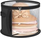 AOODA Oversized Clear Hat Storage Bag for Women, Holds up to 7 Caps Cowboy Hat Organizer for Closet, Wide Brims Hat Case with Carrying Handles (Black) by AOODA