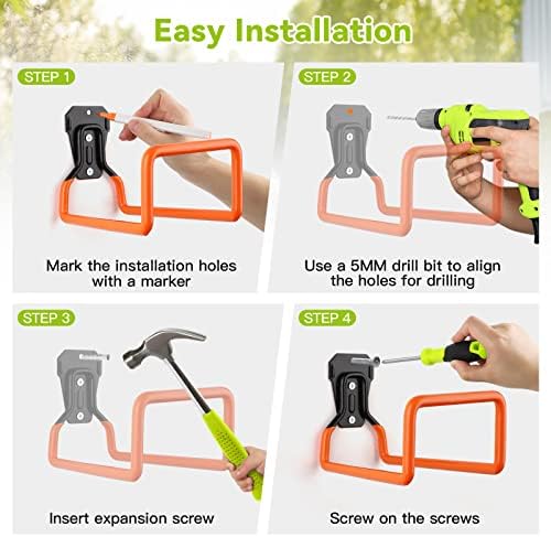 Hose Holder Stand Wall Mount, 2Pcs Heavy Duty Garden Hose Hanger Reel - Image 5