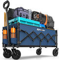 Blomoba 35" Extra Long Folding Wagon with Adjustable Handle & Wheels, Blue by Blomoba