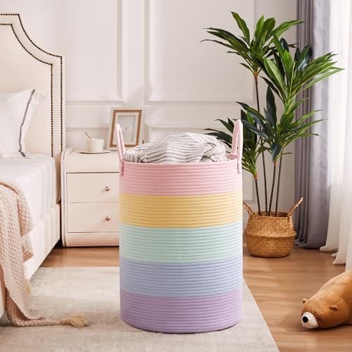 80L Extra Large Rainbow Hamper Laundry Basket for Girls Kids - Image 4