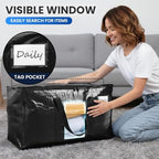 TAILI 6 Pack Black Extra Large Moving Bags,Storage Bag with Visible Window - Image 5