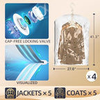 TAILI Hanging Vacuum Storage Bags Clothes, Coats, Jackets,4 Short - Image 3