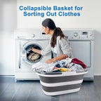 Extra Large Collapsible Bucket 35L Mop Bucket With Handles & Wheels, Plastic Wash Basin Pet Bath Tub for Puppy Dogs Cats, Folding Laundry Basket Clothes Storage Organizer RV Outdoor Camping Essentials - Image 5