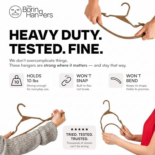 Bronze Plastic Hangers 55 Pack - 10 lb Heavy Duty Warm Plastic Clothes Hangers for Closet - 0.20" Slim & Space Saving Coat Hangers for Shirts Dresses & Jackets - Image 5