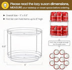 2 Set 2 Tier Non-Skid Acrylic Lazy Susan Organizer - Rotating Spice Rack - Turntable Spinning Organization for Kitchen, Pantry, Countertop, Closet, Bathroom, Vanity, Medicine Cabinet Organizing, 11'' - Image 2