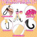 6pcs Pink Ice Cream Drip Baseball Softball Dugout Organizer Bat Holder Rack Fence Hook for Bag Helmet Glove with Name Tags for Boy Girl Team Gifts Coach Mom Must Have Gear Accessory - Image 3