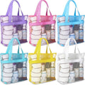 6 Pcs Mesh Beach Bags Bulk Portable Mesh Shower Caddy Bags with Zipper & 2 Pockets Hanging Toiletry and Bath Organizer for Beach Gym Camp Swimming Travel College Dorms (Macaron Color) by Yeyeplum