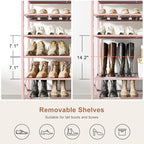 8 Tier Metal Shoe Rack with Wood Top, 24-32 Pairs - Image 5