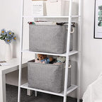 Bidtakay Grey Baskets [2-Pack] Shelf Baskets for Storage 16" X 11.8" X 11.8" Large Fabric Rectangular Decorative Storage Basket Organization Bins for Shelves Closet Home Organization(Grey) - Image 4