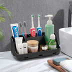 GFWARE Black Toothbrush Holder - 7 Slots Bathroom Organizer Countertop with Drainage Matte Black Electric Toothbrush and Toothpaste Holder for Bathroom Accessories Organization Vanity Sink Storage - Image 6