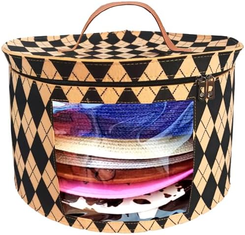 Hat Boxes for Women Storage16.93 D*10.24" H Mens Caps Case Closet Organizer by MemfishWelcomeYou