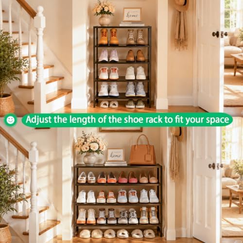 4-Tier Expandable Shoe Rack,Metal Shoe Rack for Closet,Shoe Storage Shelf - Image 3