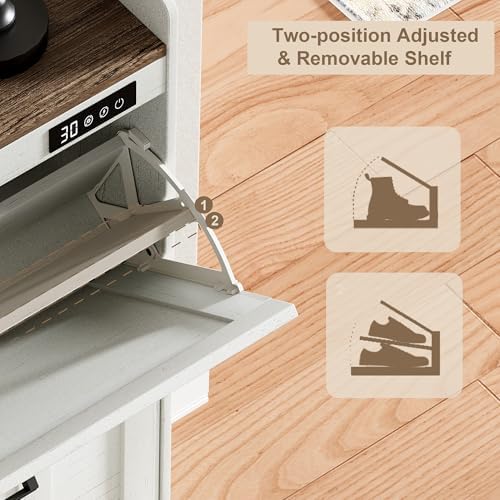 ChooChoo Shoe Storage Cabinet with 2 Flip Drawers for Entryway - Image 6