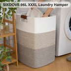 Laundry Hamper 96L Extra Large Laundry Basket, Woven Blanket Basket - Image 2