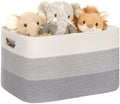 45L Small Woven Laundry Basket Hamper with Handles, Gradient Grey by SunNewt