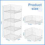 Hongtamoya 4-Tier Stackable Closet Organizers and Storage Shelves, Foldable & Mutifunctional Clothes Storage Basket Sweater Organizer Bins Container for Wardrobe Kitchen Office Bathroom, White - Image 5
