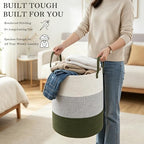 105L Extra Large Laundry Basket,Clothes Hamper with Handles-Green - Image 5