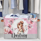 Pink Fairy Storage Basket Toy Storage Bins Collapsible Cube Organizer - Image 5