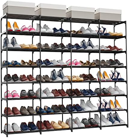 SMILHELTD Large Shoe Rack 4 Row 8 Tier for Entryway Holds 64 Pairs - Image 3