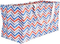Household Essentials Canvas Utility Tote with Handles, Rectangular Krush Container Tote, Water-Resistant Vinyl Lining, Large Capacity, Durable and Versatile, Chevron Pattern by HouseholdEssentials
