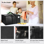 VELVETSURE Heavy Duty Extra Large Moving Bags W/Backpack Straps - Strong Handles & Zippers, Storage Totes For Space Saving, Fold Flat, Alternative to Moving Box and Storage Bin (Set of 6, Black) - Image 3