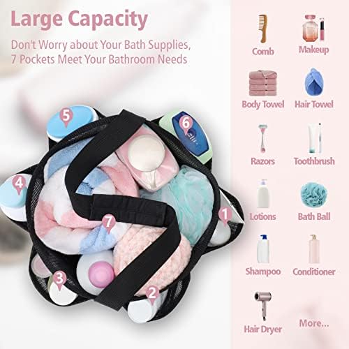 Mesh Shower Caddy Portable - 2 Packs, Large Shower Bag for Dorm, Camping - Image 2
