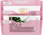 EasyPAG 3 Pocket Mesh Wall File Organizer, Hanging Paper Folder Holder with Classify Label, Vertical Wall Mount Mail Organizer for Office Home Classroom, Pink - Image 6