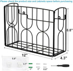 DEAYOU Kitchen Wrap Organizer Rack Wall Mount, Cabinet Door Storage Basket, Sturdy Metal Aluminum Foil Holder for Sandwich Bag, Wax Paper, Plastic Wrap, Food Bag, Cutting Boards, Black - Image 2