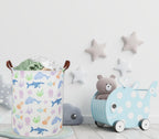 ESSME Fish Laundry Hamper, Hamper Collapsible Canvas Waterproof Ocean Storage Bin, Nursery Hamper,Gift Baskets,(Ocean) - Image 2