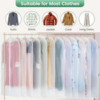 Carbrea 2 Pack Translucent Garment Bags for Hanging Clohes - 24" x 57" - Image 4