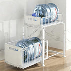 Under Sink Organizer, 2-Tier Multi-Use Kitchen and Bathroom Organizers and Storage, Slide Out Thickened Metal Under The Sink Organizer for Kitchen Bathroom Pantry (Style A White, 2 Pack) - Image 6